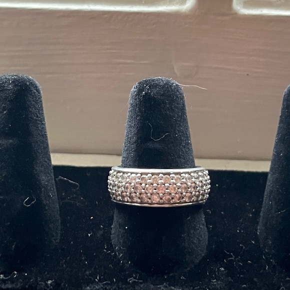 Sterling/CZ Eternity Band 8 - Picture 1 of 3